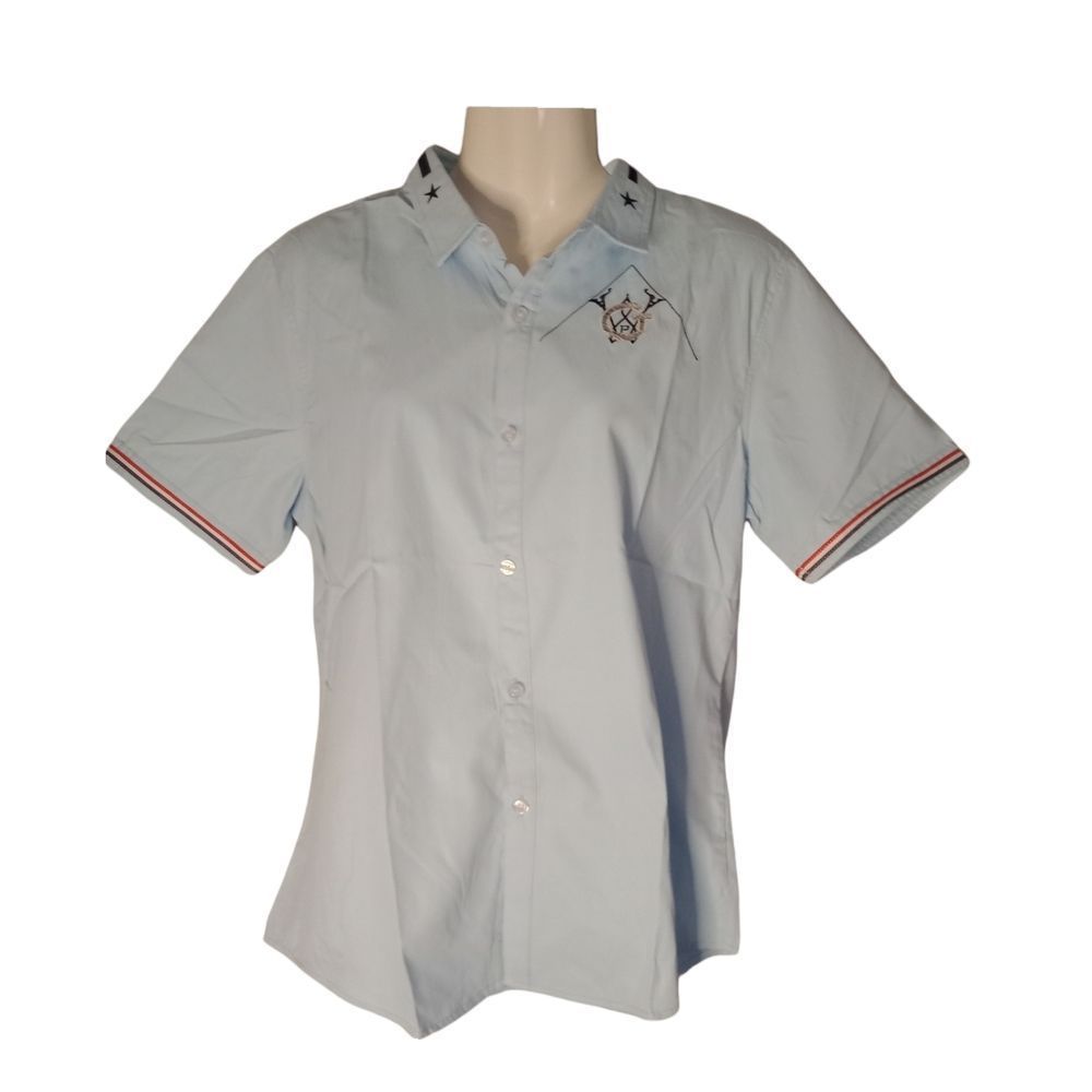 Light Blue Button Down Short Sleeve Shirt